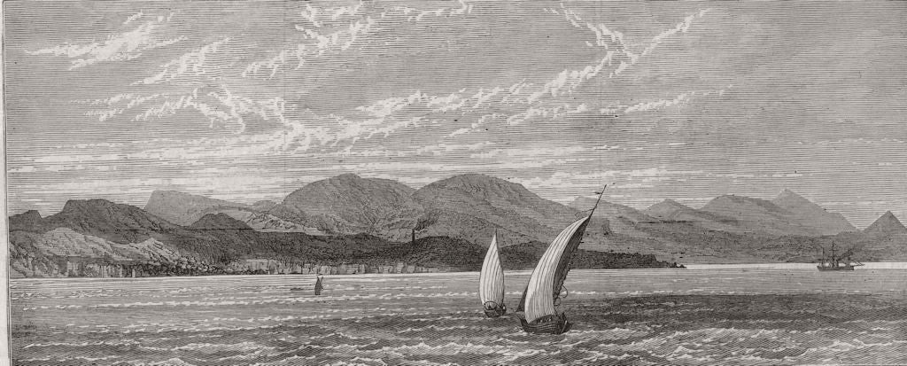 GREECE. Laurium mountains and ore-smelting works at Ersagteria, Attica 1874